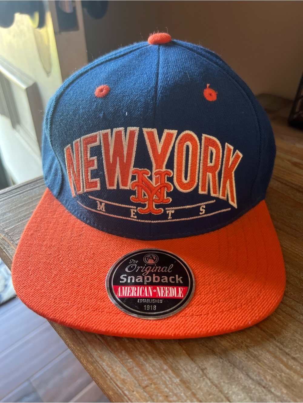American Needle Kids New York Mets Royal Blue and Orange Snapback Hat